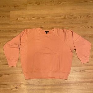 BNWT J. Crew Magic Rinse Coral Crew Neck Sweatshirt Size Small